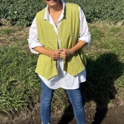 Maryam Linen Waistcoat Green -Kitandkaboodal Store IMG 4660 0c350410 0b5a 41a9 b6d6 c67aedcf0902