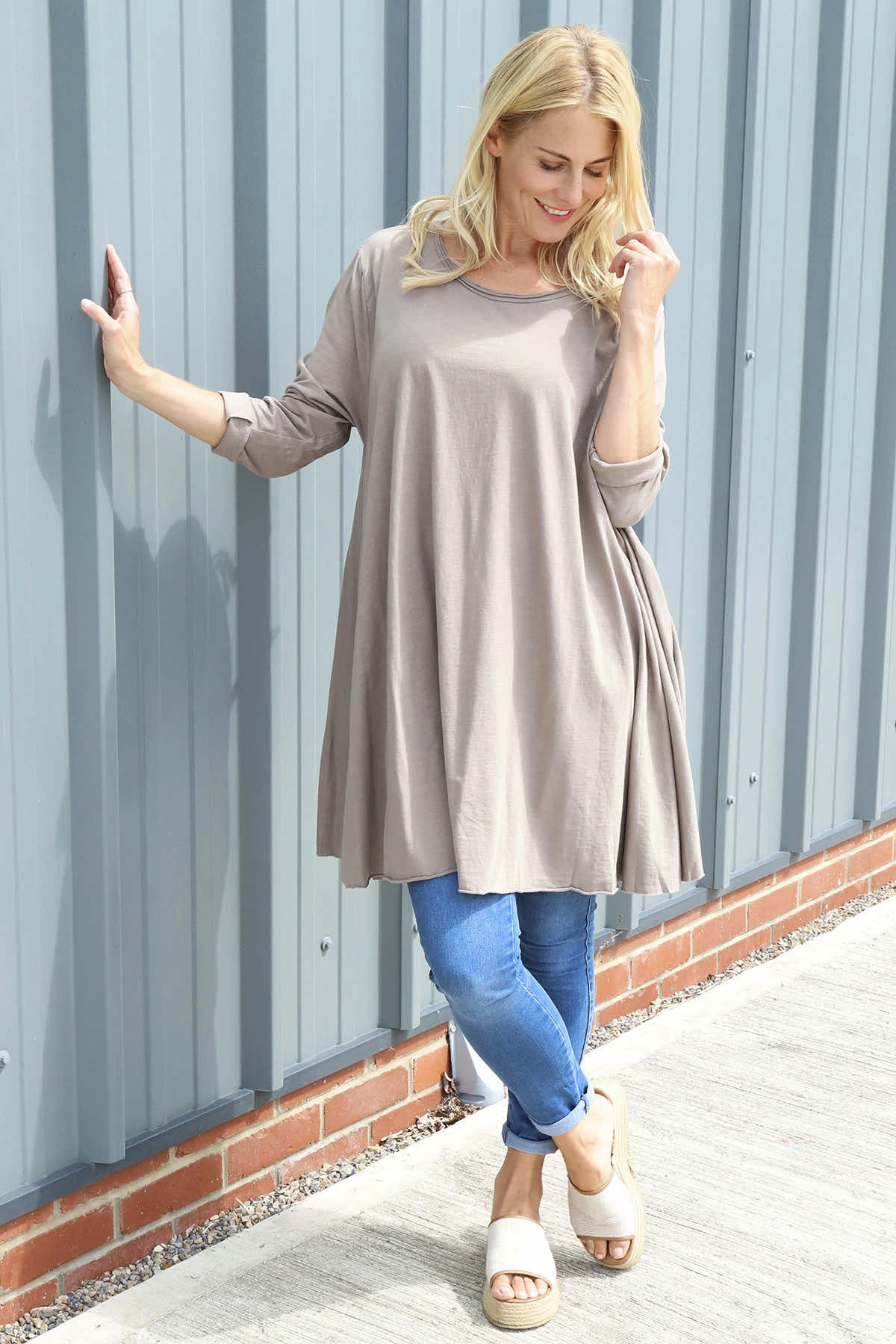 Portofino Cotton Tunic Mocha 4 Portofino Cotton Tunic Mocha - Image 2