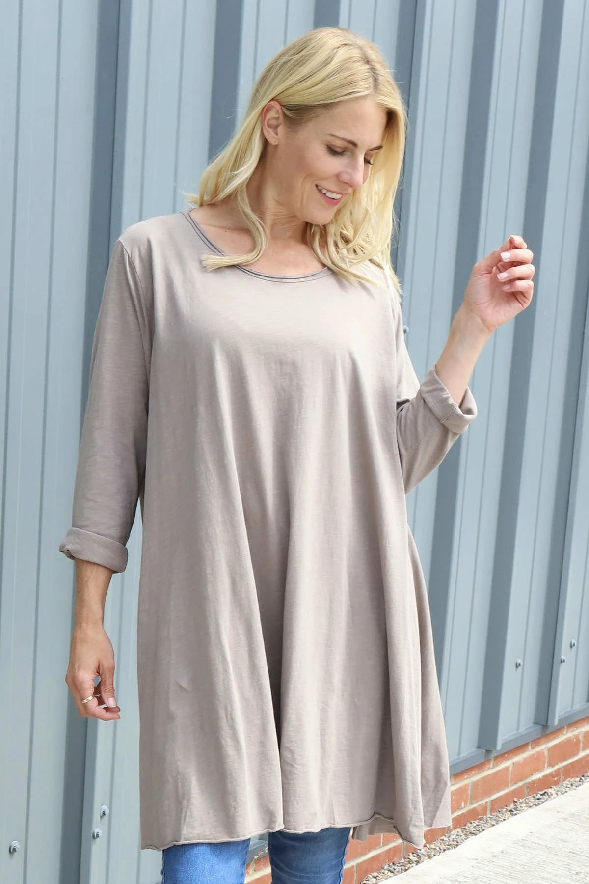 Portofino Cotton Tunic Mocha 5 Portofino Cotton Tunic Mocha - Image 3