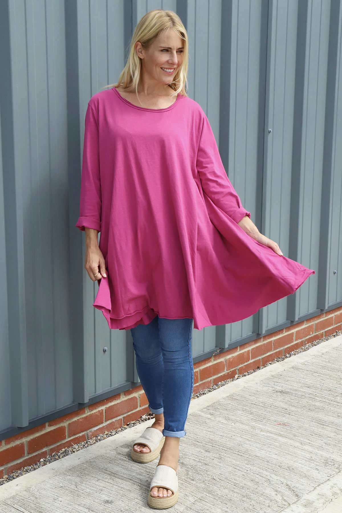 Portofino Cotton Tunic Berry 4 Portofino Cotton Tunic Berry - Image 2