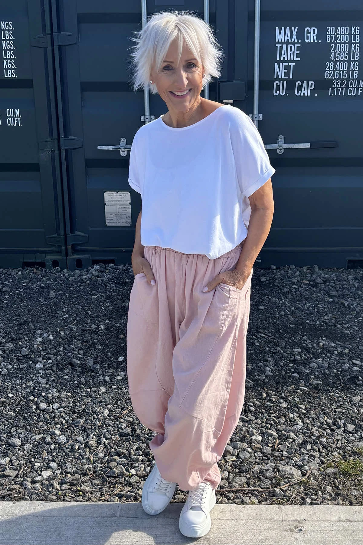 Journee Linen Trousers Pink 4 Journee Linen Trousers Pink - Image 2