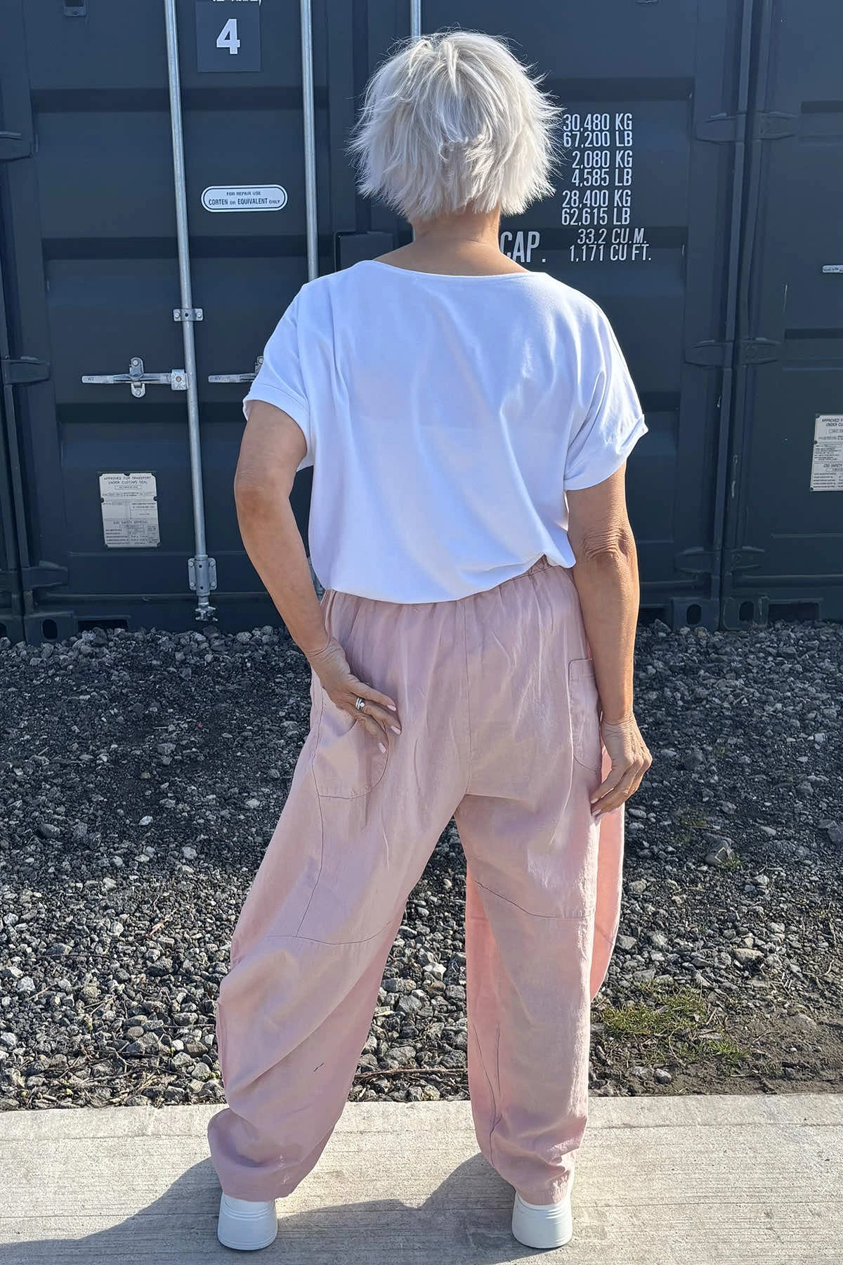 Journee Linen Trousers Pink 6 Journee Linen Trousers Pink - Image 4