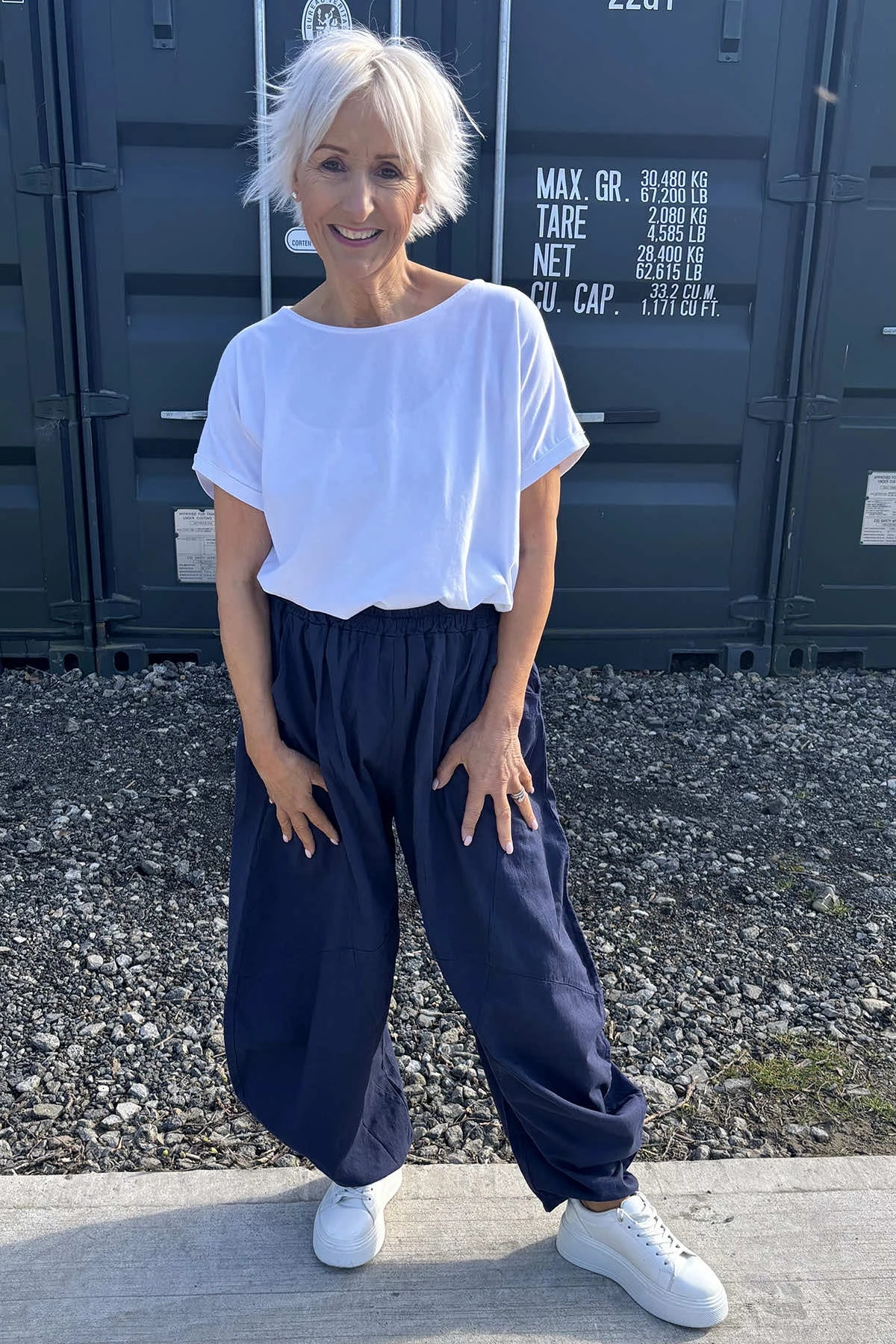 Journee Linen Trousers Navy 4 Journee Linen Trousers Navy - Image 2