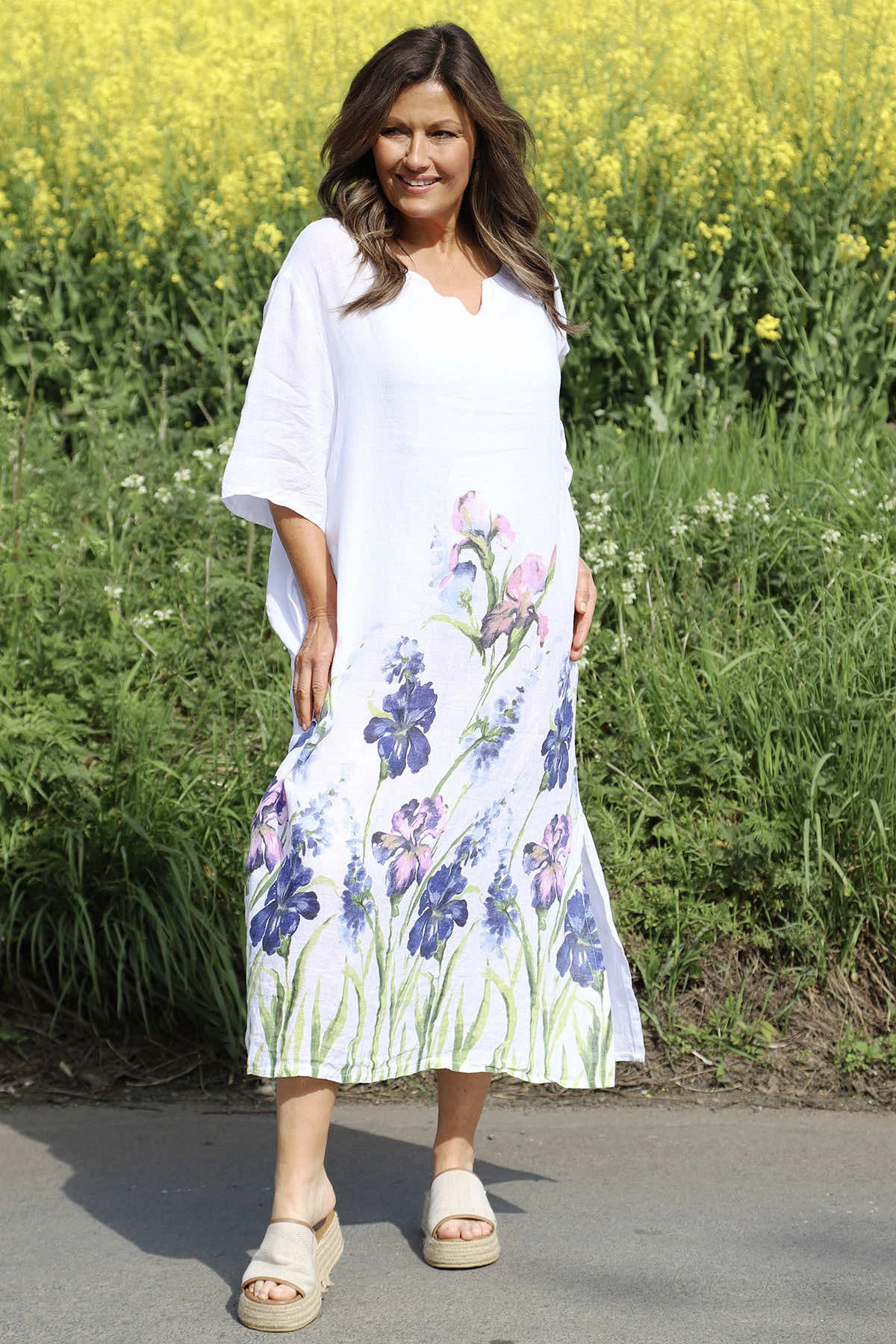 Lyla Floral Linen Dress White 4 Lyla Floral Linen Dress White - Image 2