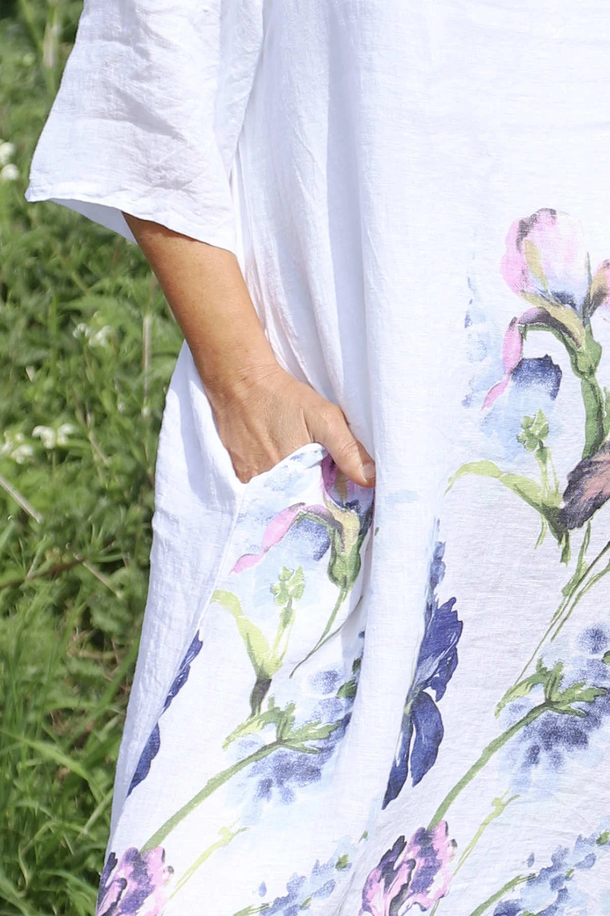 Lyla Floral Linen Dress White 5 Lyla Floral Linen Dress White - Image 3