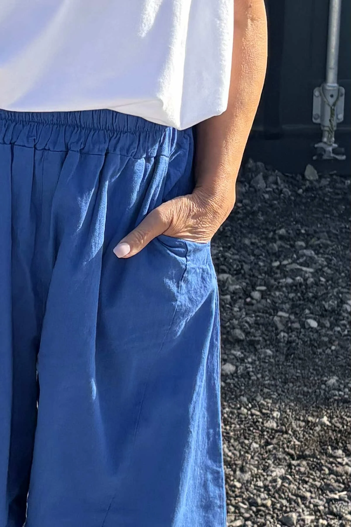 Journee Linen Trousers Cobalt 5 Journee Linen Trousers Cobalt - Image 3