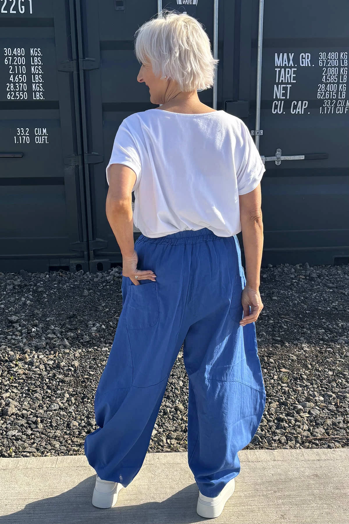 Journee Linen Trousers Cobalt 6 Journee Linen Trousers Cobalt - Image 4