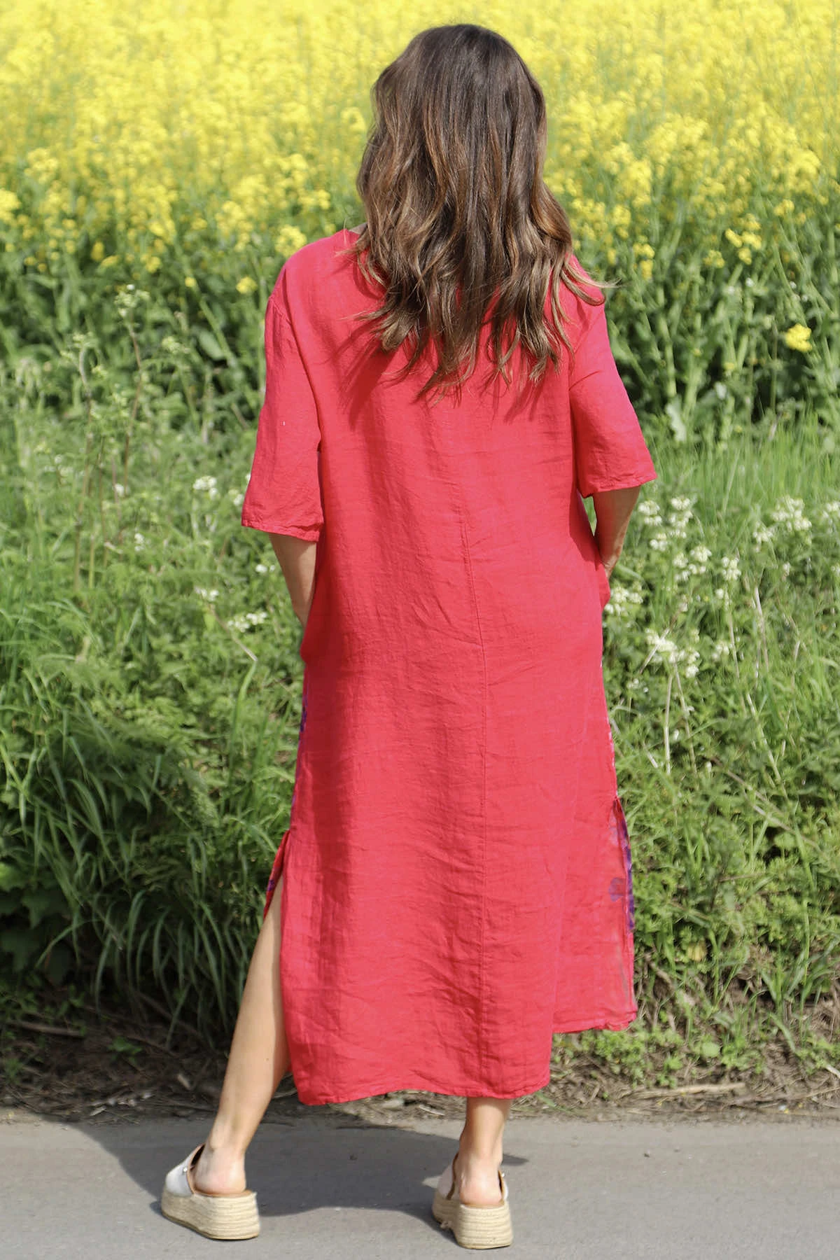 Lyla Floral Linen Dress Hot Pink 6 Lyla Floral Linen Dress Hot Pink - Image 4