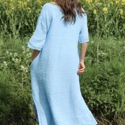 Lyla Floral Linen Dress Light Blue 9 Lyla Floral Linen Dress Light Blue -Kitandkaboodal Store IMG 4882 6486573c bf54 429a a0e1 1ea592c0f53c