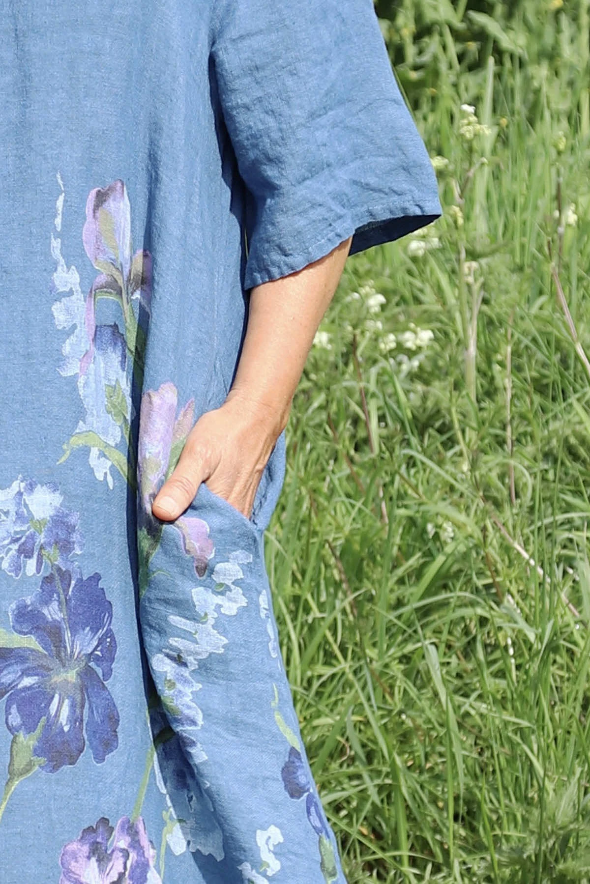 Lyla Floral Linen Dress Blue 5 Lyla Floral Linen Dress Blue - Image 3