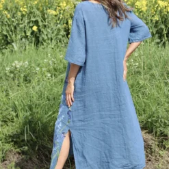 Lyla Floral Linen Dress Blue 9 Lyla Floral Linen Dress Blue -Kitandkaboodal Store IMG 4939 e991dcfa acff 4ef4 9540 7031e0942471