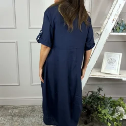 Penelope Pocket Linen Dress Navy -Kitandkaboodal Store IMG 5018 8373ffdb f324 43fb b8cc 1251c00b2646