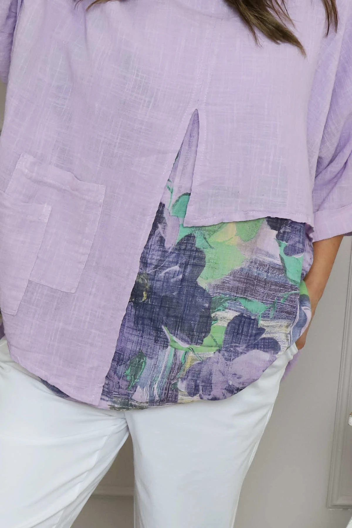 Alberta Layered Linen Top Lilac 5 Alberta Layered Linen Top Lilac - Image 3