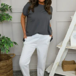 Elodie Cotton Trousers White