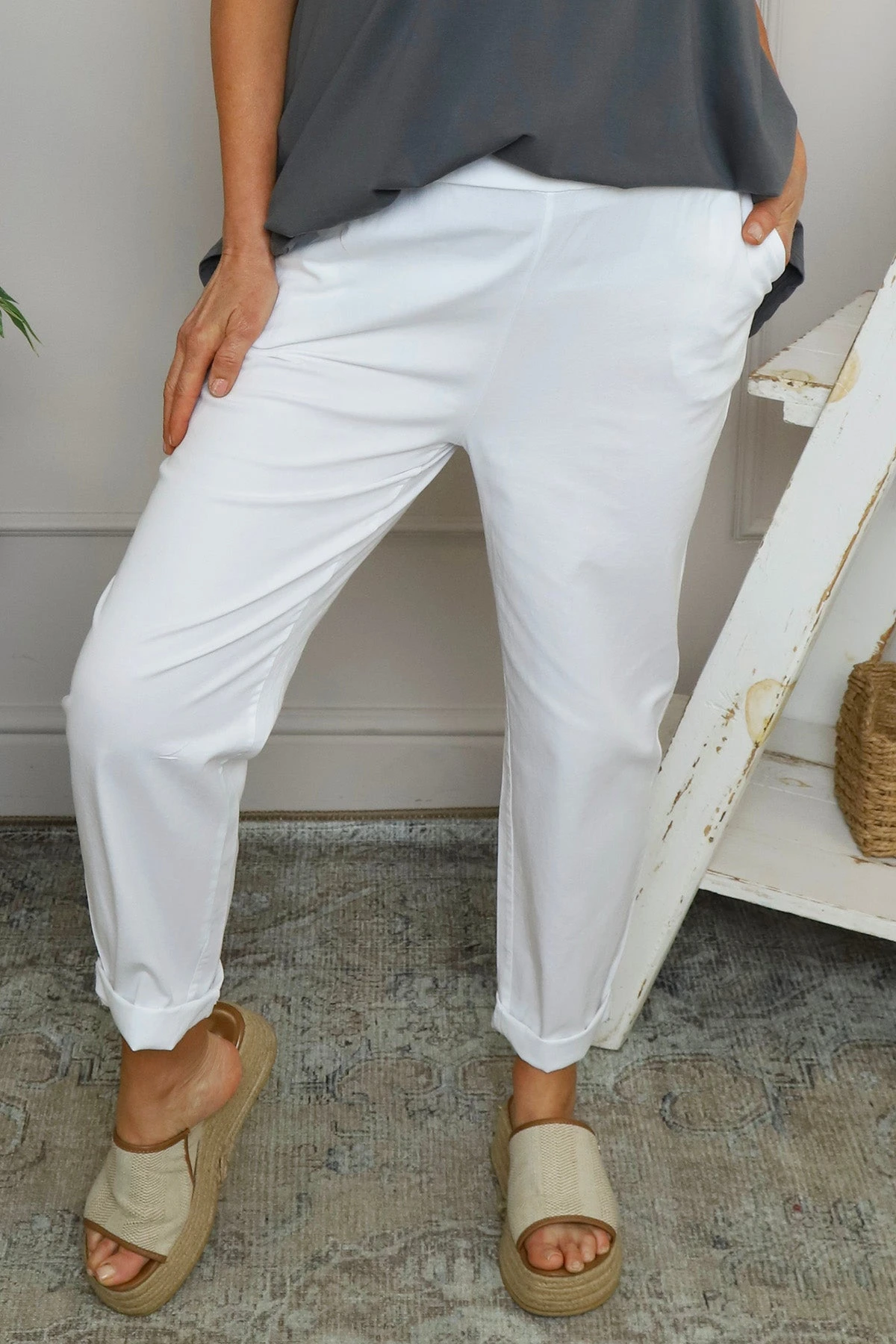 Elodie Cotton Trousers White 5 Elodie Cotton Trousers White - Image 3