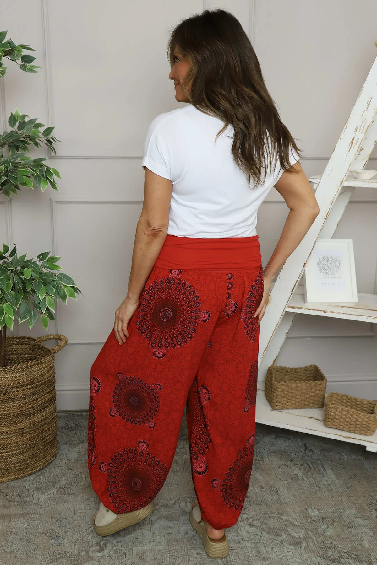 Clovia Print Harem Pants Red 6 Clovia Print Harem Pants Red - Image 4