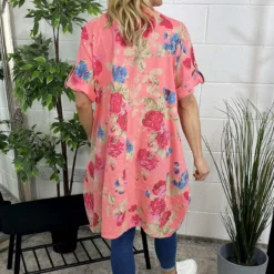 Jolee Floral Print Linen Dress Coral -Kitandkaboodal Store IMG 5214 60162c2f 7aa6 4095 a7e2 c9ee41f7fb31