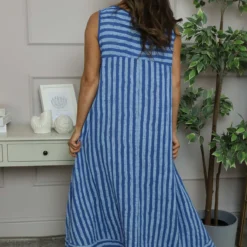 Aubrie Stripe Cotton Dress Cobalt -Kitandkaboodal Store IMG 5282 af4a9a66 4d2a 44e6 9b30 7bc4132ded6b