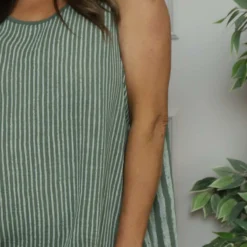 Aubrie Stripe Cotton Dress Khaki 8 Aubrie Stripe Cotton Dress Khaki -Kitandkaboodal Store IMG 5385 aff79414 d038 46db a726 e0d1538e7d37