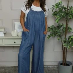 Marla Denim Dungarees Mid Denim