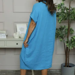 Fenella Linen Dress Kingfisher -Kitandkaboodal Store IMG 5447 faa26485 a4e2 47c3 b947 9d0f8f701e56