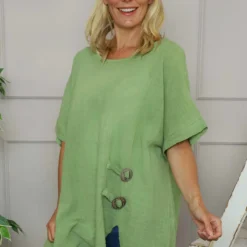 Romilda Button Cotton Top Green 8 Romilda Button Cotton Top Green -Kitandkaboodal Store IMG 5509 bd081ee4 95f2 44ac a962 388987c54e53