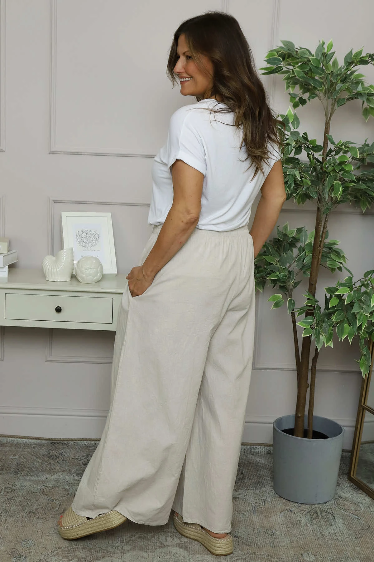 Daphne Linen Trousers Stone 6 Daphne Linen Trousers Stone - Image 4