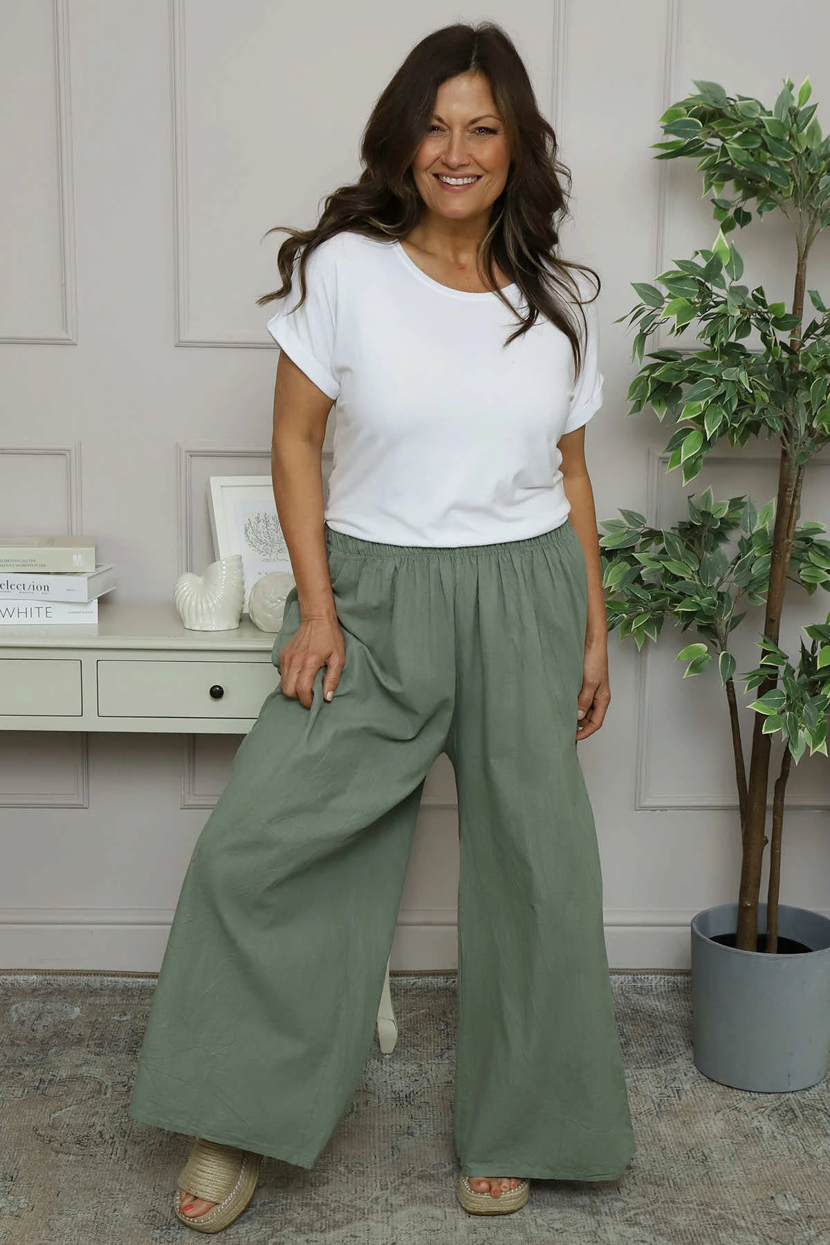 Daphne Linen Trousers Khaki 3 Daphne Linen Trousers Khaki
