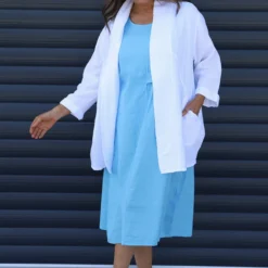 Roisin Sleeveless Linen Dress Kingfisher -Kitandkaboodal Store IMG 5568 201ff849 db65 4799 a188 9a9950e88306