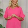 Malvina V-Neck Top Fuchsia -Kitandkaboodal Store IMG 5583 55906618 e2d7 4642 a416 bcdbc9f977a6