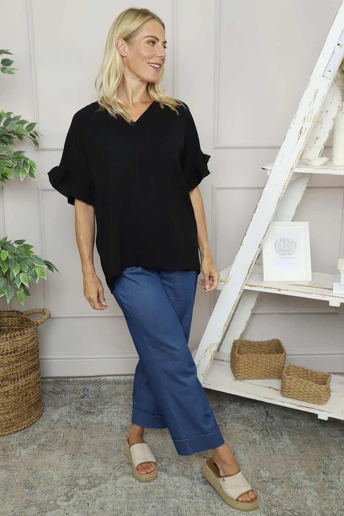 Malvina V-Neck Top Black 3 Malvina V-Neck Top Black