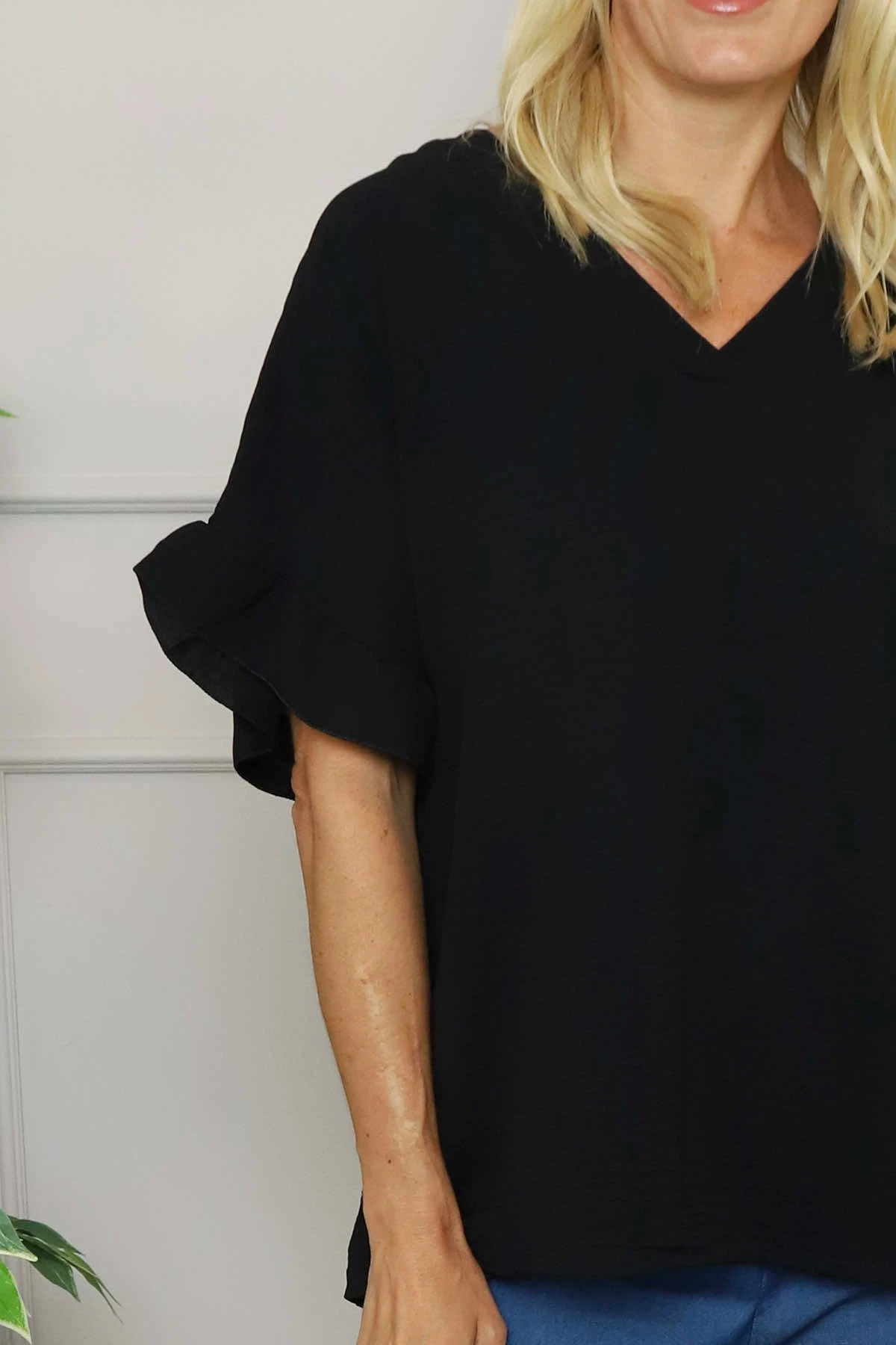 Malvina V-Neck Top Black 5 Malvina V-Neck Top Black - Image 3