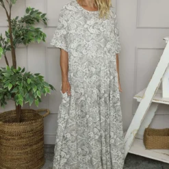 Norma Print Dress Mocha