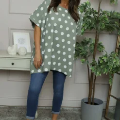 Lisette Spot Linen Top Khaki -Kitandkaboodal Store IMG 5638 9f5ec47c 22b1 490f bd84 f58963724594