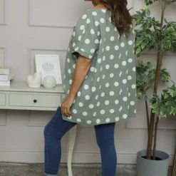 Lisette Spot Linen Top Khaki -Kitandkaboodal Store IMG 5648 84fb4bd1 bf61 430a b408 2c1ab002a507