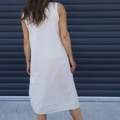 Roisin Sleeveless Linen Dress Stone 9 Roisin Sleeveless Linen Dress Stone -Kitandkaboodal Store IMG 5651 d65e0699 3a82 42b8 81cd f3f8cde564d9