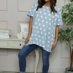 Lisette Spot Linen Top Light Blue 8 Lisette Spot Linen Top Light Blue -Kitandkaboodal Store IMG 5672 42698888 58a0 47e3 99cc add6dc8e4fd9