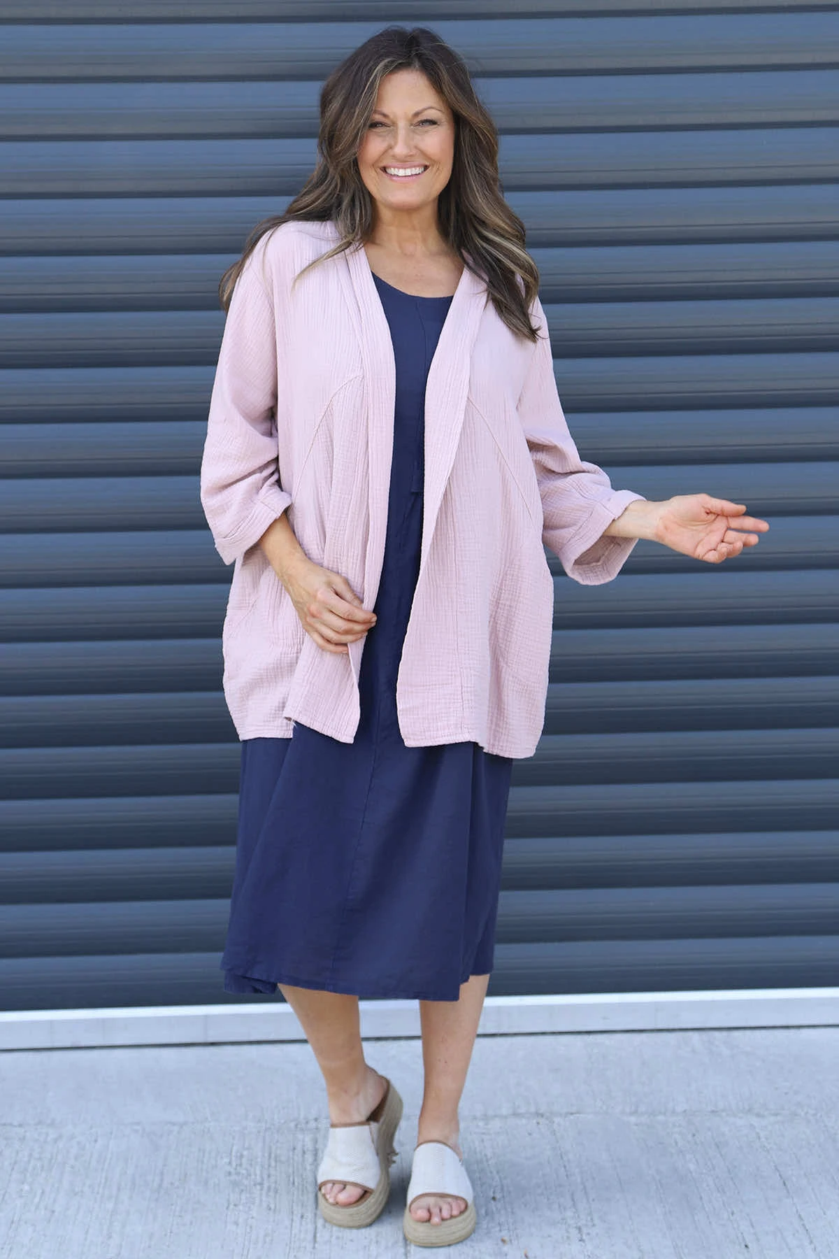 Roisin Sleeveless Linen Dress Navy 4 Roisin Sleeveless Linen Dress Navy - Image 2