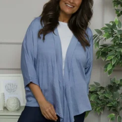 Anjou Tie Front Jacket Blue