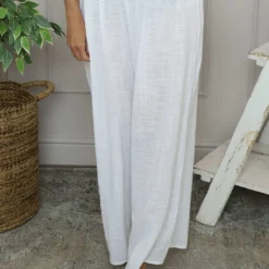 Candida Wide Leg Cotton Trousers White 8 Candida Wide Leg Cotton Trousers White -Kitandkaboodal Store IMG 5764 5350cd8f f631 411f b5e9 cbb39250ee8c