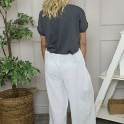 Candida Wide Leg Cotton Trousers White 9 Candida Wide Leg Cotton Trousers White -Kitandkaboodal Store IMG 5771 bcce79a8 fc55 462e 8c00 a6e944242415