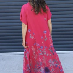 Miranda V-Neck Floral Dress Hot Pink -Kitandkaboodal Store IMG 5781 3e6d6278 b633 471a 8f0e 7c27c6e2f397
