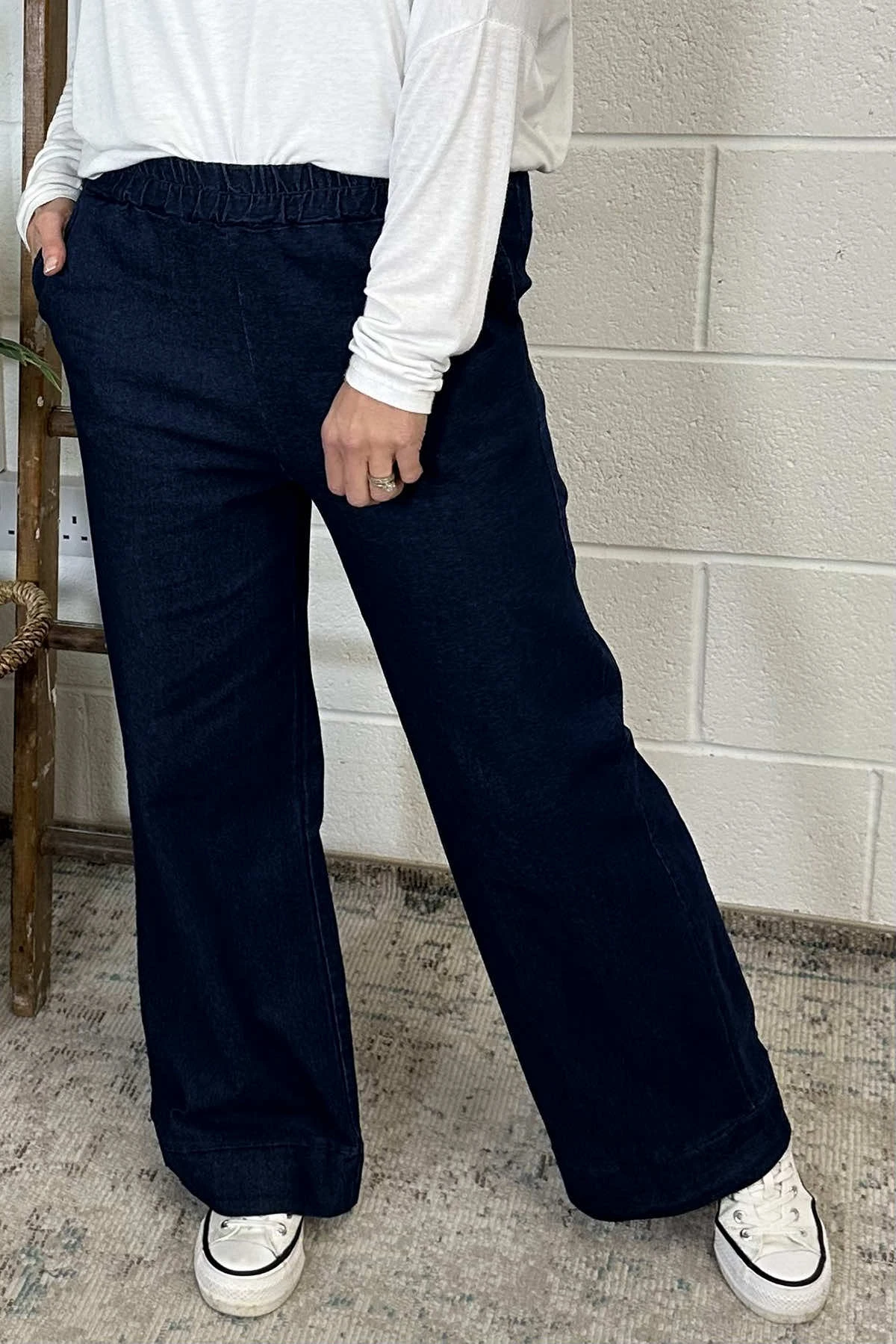 Caroline Wide Leg Denim Trousers Dark Denim 5 Caroline Wide Leg Denim Trousers Dark Denim - Image 3