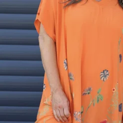 Miranda V-Neck Floral Dress Orange 8 Miranda V-Neck Floral Dress Orange -Kitandkaboodal Store IMG 5794 31e77a08 6576 48ef a789 23403efcb891