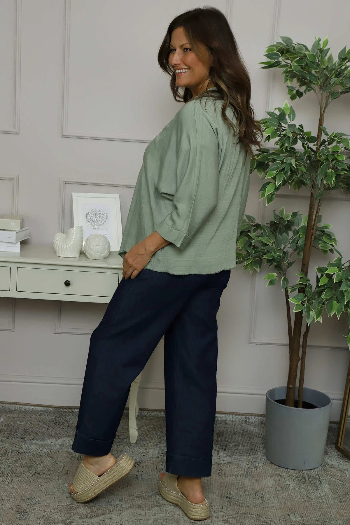 Anjou Tie Front Jacket Khaki 6 Anjou Tie Front Jacket Khaki - Image 4