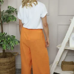 Candida Wide Leg Cotton Trousers Orange -Kitandkaboodal Store IMG 5828 00aa34d5 10c8 4f0a 9a5c ee2e6a25a220