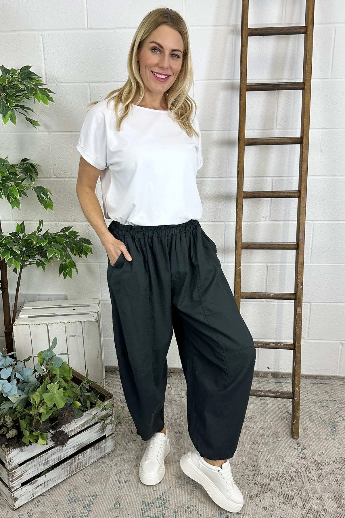 Ratana Linen Trousers Charcoal 4 Ratana Linen Trousers Charcoal - Image 2