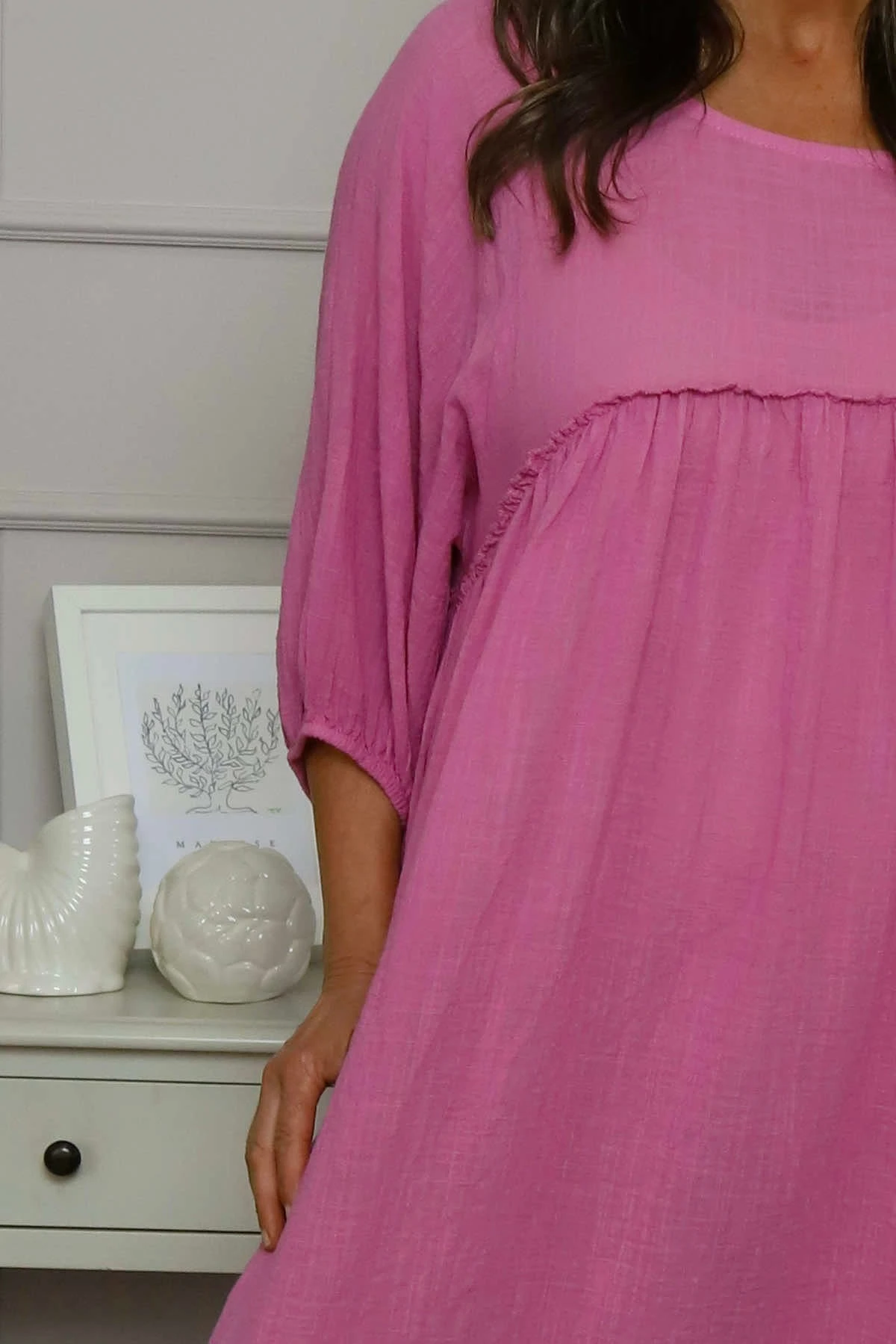 Morianna Cotton Dress Pink 5 Morianna Cotton Dress Pink - Image 3