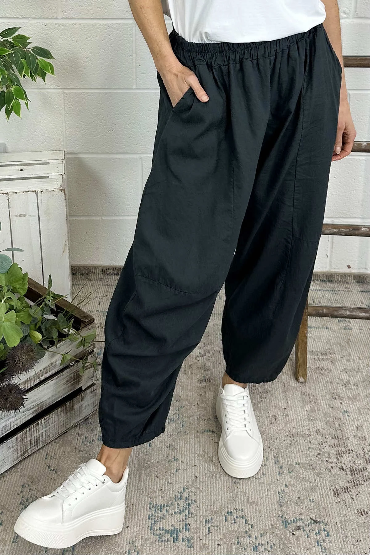 Ratana Linen Trousers Charcoal 5 Ratana Linen Trousers Charcoal - Image 3