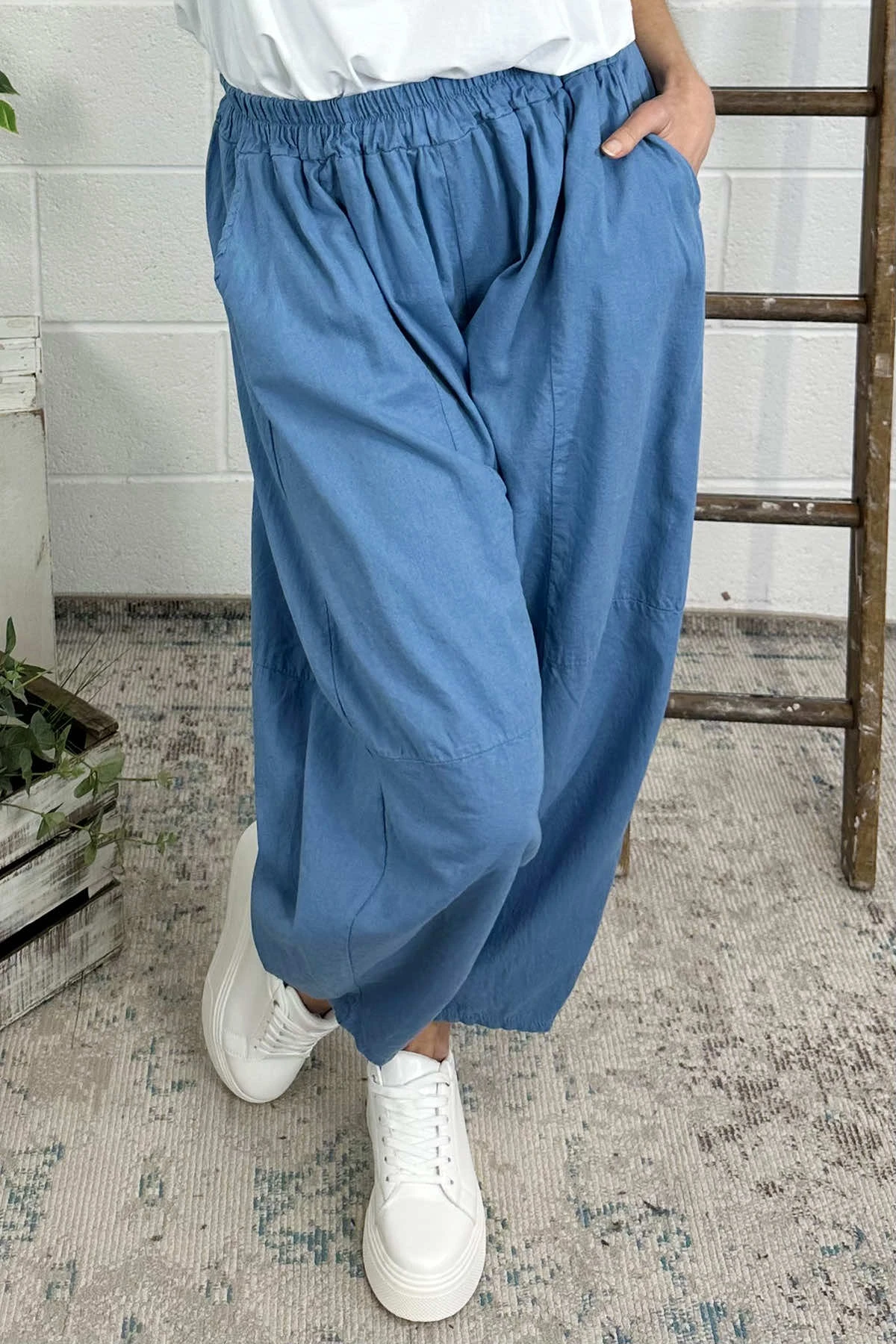 Ratana Linen Trousers Blue 4 Ratana Linen Trousers Blue - Image 2